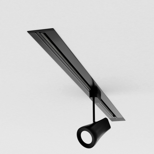 Встраиваемый однофазный шинопровод 1 метр черный (с вводом питания и заглушкой) 85082/00 фото 6