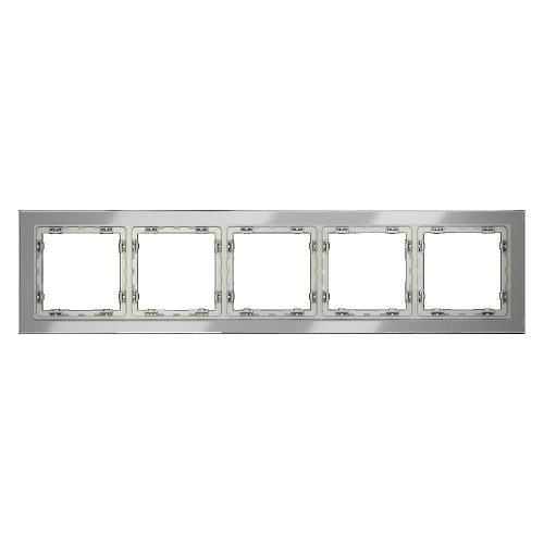 Рамка стеклянная Voltum S70 на 5 постов, (сталь, стекло) VLS110505 Рамка стеклянная Voltum S70 на 5 постов, (сталь, стекло) VLS110505