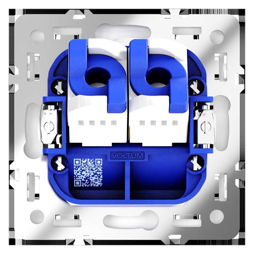Розетка компьютерная встраиваемая Voltum S70 двойная RJ45+RJ45 кат.6, (белый глянцевый) VLS060201 фото 3