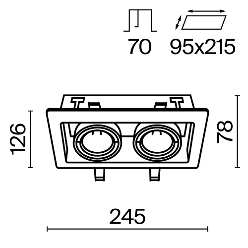 Встраиваемый светильник Technical DL008-2-02-W фото 3