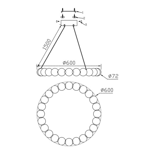 Люстра подвесная Aurelia FL1200-6P фото 2 Люстра подвесная Aurelia FL1200-6P фото 2
