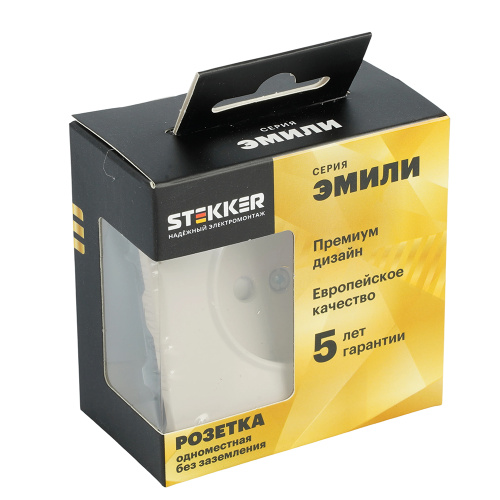 Розетка 1-местная с защитной шторкой (механизм), STEKKER, б/з, 250В, 16А, серия Эмили, RST16-5109-08, кашемир, soft touch фото 2