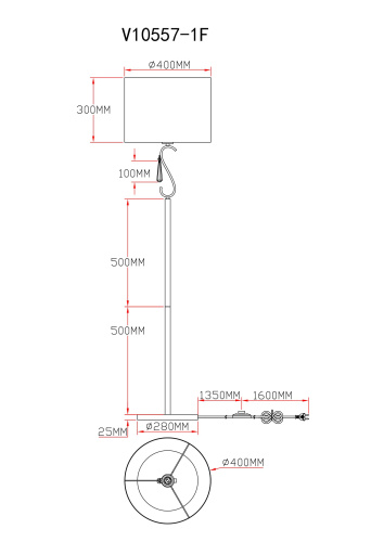 Торшер Moderli V10557-1F Caramel фото 5