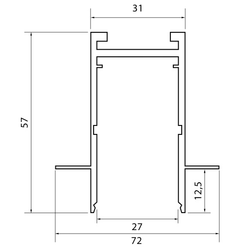 ST021.429.00H Шинопровод SKYLINE 220 встраиваемый ST-Luce Черный Длина 2 000мм SKYLINE 220 фото 2