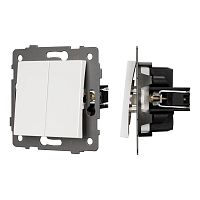 Механизм выключателя двухклавишный непроходной SWT-MK02-PL-WH-V (250V, 10A) Arlight 049887