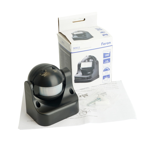 Датчик движения 1200W 12m 180° черный, SEN11 фото 8