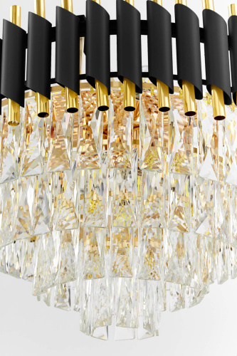 Хрустальная подвесная люстра Lumina Deco Funneli LDP 6003-550 BK+F.GD фото 2