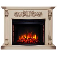 Каминокомплект SALFORD/ОЛИВА Бежевый дуб с серой патиной с очагом Электроочаг FIRESPACE/ФАЕРСПЕЙС 33