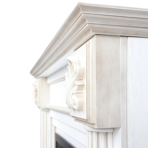 Каминокомплект IMPERIA/ПРЕСТИЖ Белый дуб с золотой патиной с очагом Электроочаг MOONBLAZE LUX/МУНБЛЕЙЗ фото 6