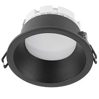Светильник потолочный встраиваемый, 15W 230V GX53, черный, круг, без лампы, DL513