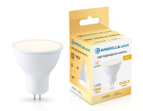 Светодиодная лампа MR16 13W 2700K Ambrella light Bulding 161303 фото 3