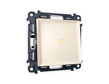 Комплект механизма 1-кл проходного выключателя AMBRELLA VOLT с подсветкой 3200K ALFA Бежевый матовый QUANT (AP3220, VM105, G22Y) MA322030