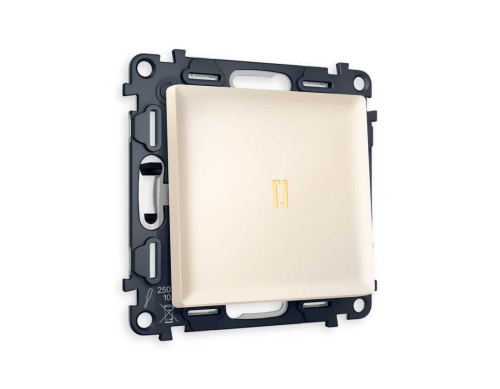 Комплект механизма 1-кл выключателя AMBRELLA VOLT с подсветкой 3200K ALFA Бежевый матовый QUANT (AP3220, VM101, G11Y) MA322010