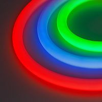 Светодиодная лента герметичная MOONLIGHT-BLACK-TOP-G280-D25mm 24V RGB 360deg (14.4 W/m, IP65, 3m, wire x1) Arlight 047040