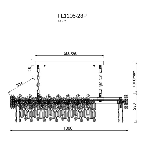 Люстра подвесная Jardin FL1105-28P фото 2 Люстра подвесная Jardin FL1105-28P фото 2