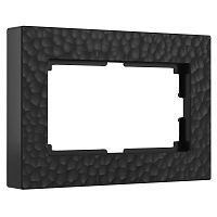 Рамка из поликарбоната для двойной розетки Hammer черный W0082408