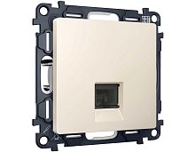 Комплект механизма компьютерной розетки RJ-45 экранированной с автоматической защитной шторкой ALFA Бежевый матовый QUANT (AP3320, VM185) MA332005