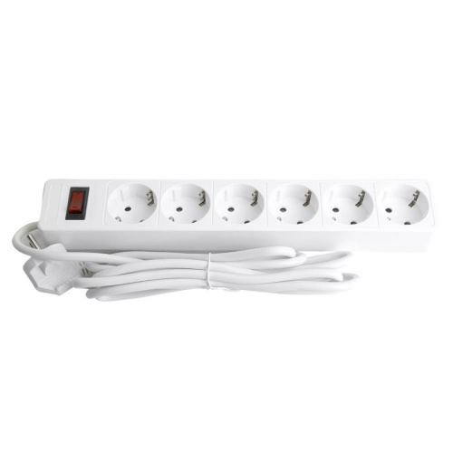 Сетевой фильтр 6-местный с/з STEKKER HM20-61-02 3x1мм2, 1,8 м, серия Optima, белый фото 6