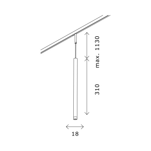 ST672.433.03 Магнитный трековый светильник Черный LED 1*3W 3000K 100Lm Ra>90 36° IP20 D18xH310 24V SUPER5 фото 2