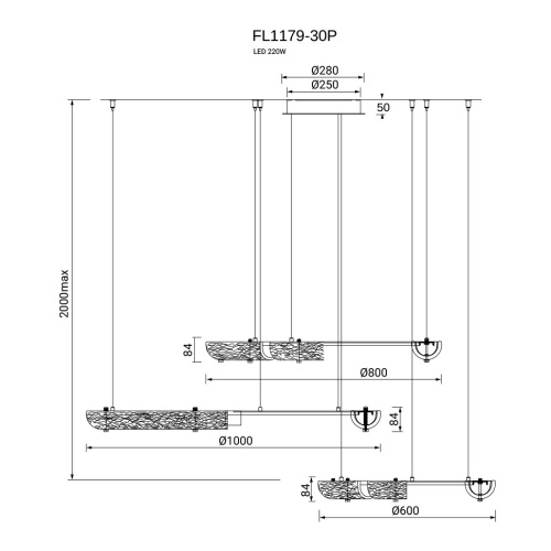 Люстра подвесная Rudeza Chrome FL1179-30P фото 2