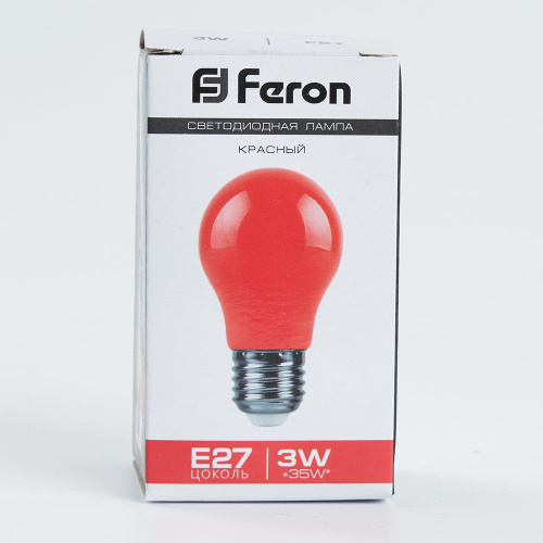 Лампа светодиодная Feron LB-375 E27 3W матовая 230V красная фото 4