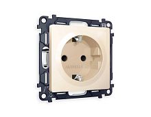 Комплект механизма электрической розетки AMBRELLA VOLT ALFA Бежевый глянец с/з с шторками QUANT (AP3070, VM141) MA307010