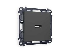 Комплект механизма розетки HDMI 2.0 AMBRELLA VOLT ALFA Графит мягкое касание 40V/500mA 2.0GHz 5-18Gbit/s QUANT (AP9140, VM222) MA914010