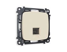 Комплект механизма телефонной розетки AMBRELLA VOLT OMEGA Бежевый матовый RJ-11(4P4C) с шторкой QUANT (OP3320, VM190) MO332030