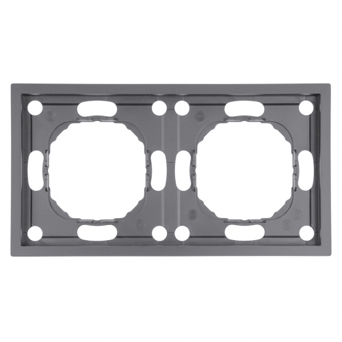 Рамка STEKKER, PFR00-5002-10 2-местная, серия Эмили, платиново-серый, soft touch