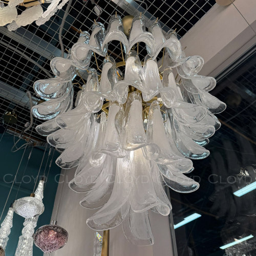 Люстра Cloyd AZORES-B C10 / Ø65 см - латунь светл. - бело-прозрачн.стекло (арт.11652) фото 5