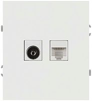 Розетка ЭРА Arktik 16-3110-01 комбинированная RJ45+TV белый Б0070494