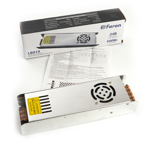 Трансформатор электронный для светодиодной ленты 500W 24V (драйвер), LB019 фото 4
