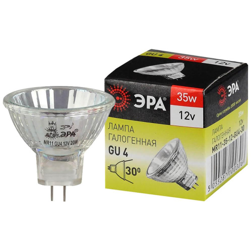 Лампа галогенная ЭРА GU4 35W 2700K прозрачная GU4-MR11-35W-12V-30CL C0027362 фото 2