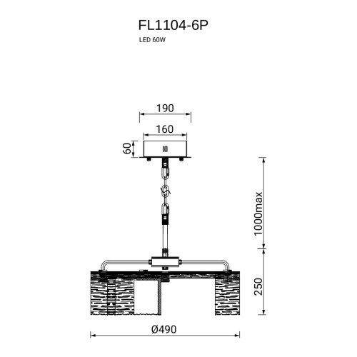 Люстра подвесная De Palais FL1104-6P фото 2