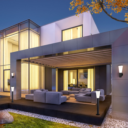 Настенный уличный светильник IP54 серый 1416 TECHNO фото 5