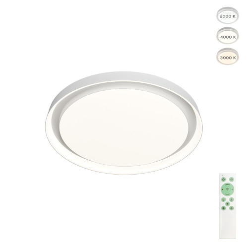 DK6515-WH Накладной светильник, LED, 40W, IP 20, 3000K - 6500K, белый, металл, полимер фото 6