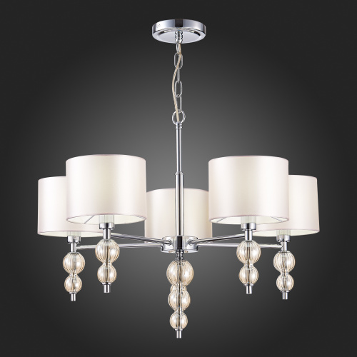 SLE105703-05 Светильник подвесной Хром/Светло-бежевый E14 5*40W RAMER фото 3