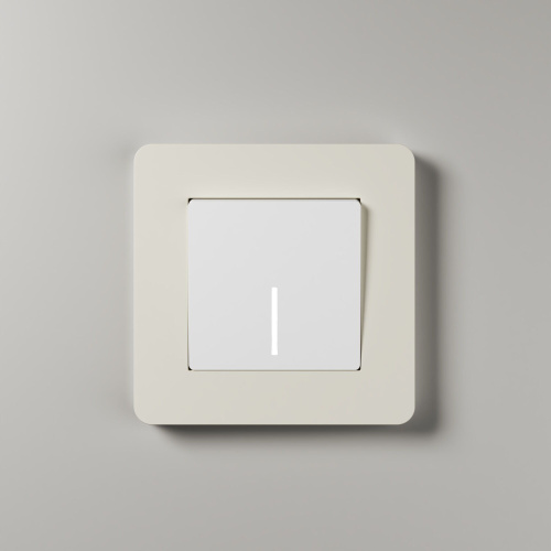 Рамка из поликарбоната на 1 пост Split айвори/белый, soft-touch W0013066 фото 6