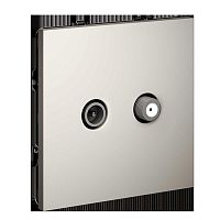 Розетка телевизионнная встраиваемая Voltum S70 оконечная TV+SAT, (кашемир) VLS060403