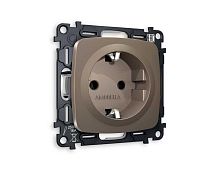 Комплект механизма электрической розетки AMBRELLA VOLT OMEGA Темная бронза матовый с/з на винтовых зажимах QUANT (OP6360, VM141) MO636010