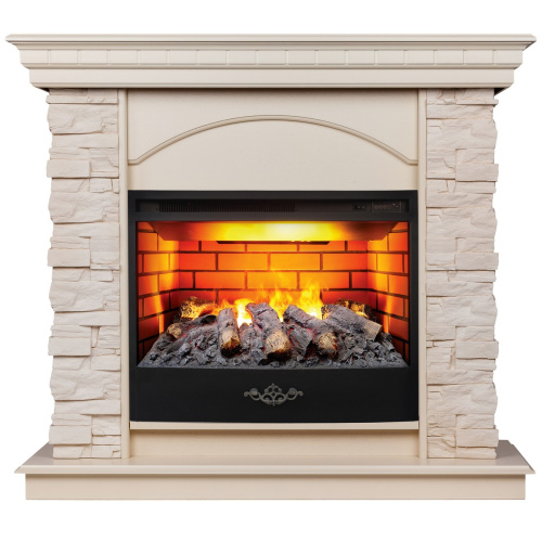 Электрокамин RealFlame Elford WT белый дуб с очагом 3D Firestar 25,5