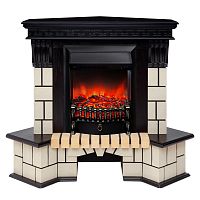 Электрокамин RealFlame Stone Corner STD AO античный дуб с очагом Fobos Lux Black