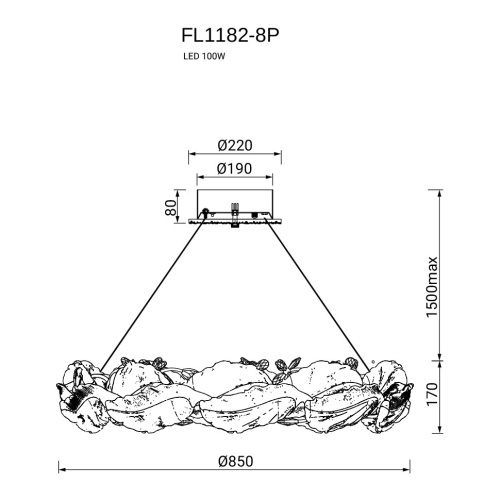Люстра подвесная Felicity Gold FL1182-8P фото 3