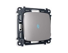 Комплект механизма 1-кл проходного выключателя AMBRELLA VOLT с подсветкой 10000K OMEGA Сталь матовый QUANT (OP5020, VM105, G29B) MO502040