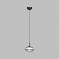 Светильник подвесной FLOA, 12 Вт, 3000К, ?220?1500 мм, металл, стекло, черный, дымчатый серый