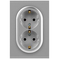 Розетка ЭРА Arktik 16-2104-03 двойная с заземлением 2X2P+E Schuko 16А-250В алюминий Б0070446