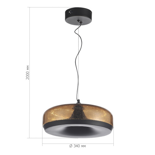 SL6014.603.01 Светильник подвесной ST-Luce Черный/Коричневый, с пузырьками LED 1*42W 3000K RIPPLE фото 2