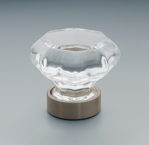 Ручка-кнопка Traditional Glass d.3.2 Satin Nickel