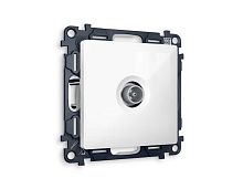 Комплект механизма TV розетки проходной AMBRELLA VOLT ALFA Белый глянец 5-1000 MHz 4dB QUANT (AP1130, VM211) MA113030