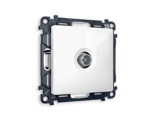 Комплект механизма TV розетки проходной AMBRELLA VOLT ALFA Белый глянец 5-1000 MHz 4dB QUANT (AP1130, VM211) MA113030